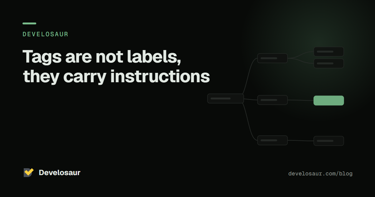 Tags are not labels, they carry instructions