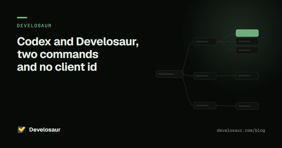 Codex and Develosaur, two commands and no client id