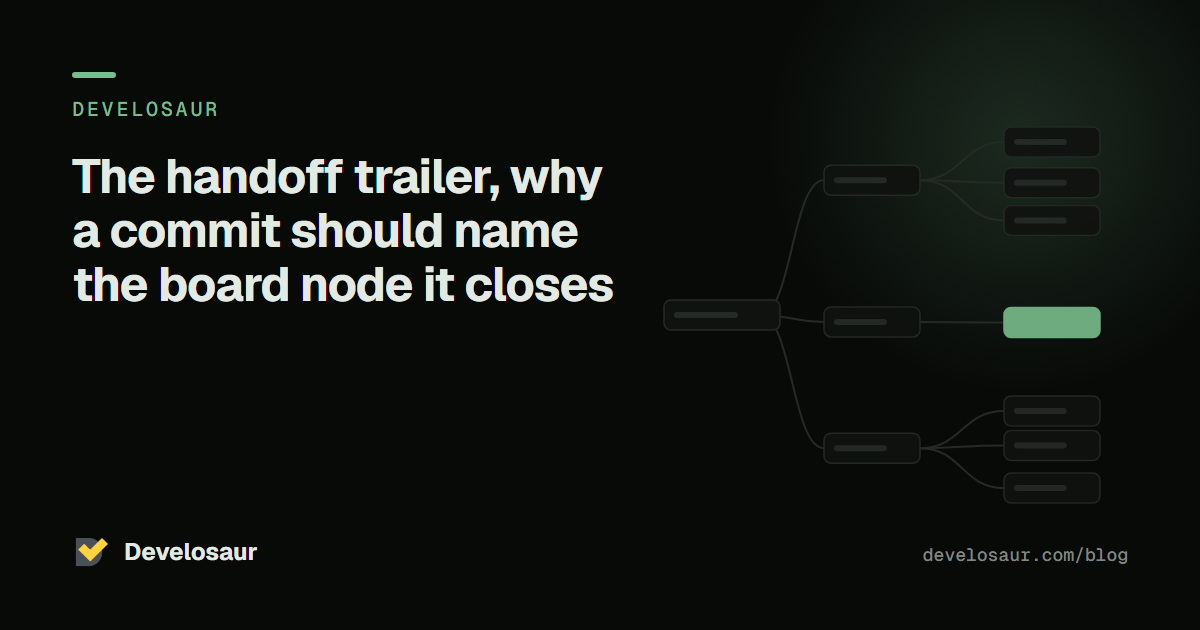 The handoff trailer, why a commit should name the board node it closes